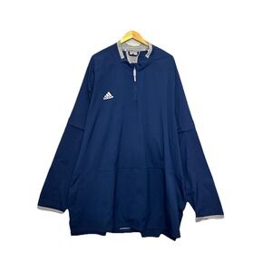 Adidas Baseball Windbreaker Convertible Pullover Men 4XLT Navy Zip Off Sleeves‎